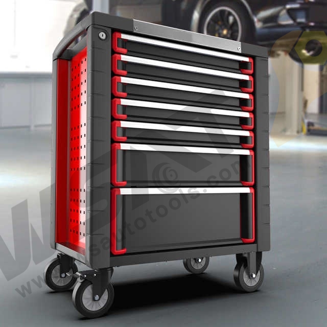 7-Drawer Tool Trolley With Stainless steel worktop