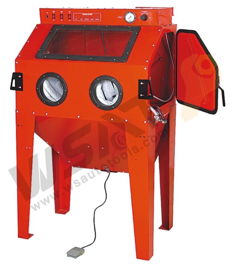 350L Cabinet Sandblaster Industrial-quality Pistol-grip Blassting Gun-foot-pedal Operated