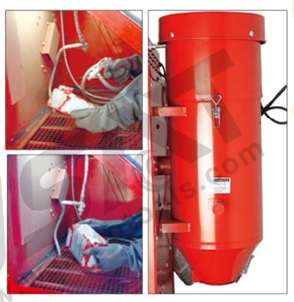 350L Cabinet Sandblaster Industrial-quality Pistol-grip Blassting Gun-foot-pedal Operated