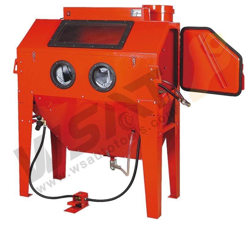 420L Cabinet Sandblaster Industrial-quality Pistol-grip Blassting Gun-foot-pedal Operated