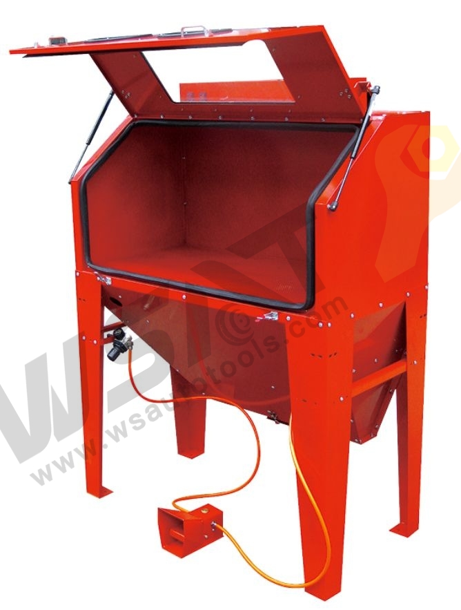 420L Cabinet Sandblaster Industrial-quality Pistol-grip Blassting Gun-foot-pedal Operated