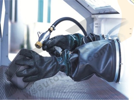 420L Cabinet Sandblaster Industrial-quality Pistol-grip Blassting Gun-foot-pedal Operated