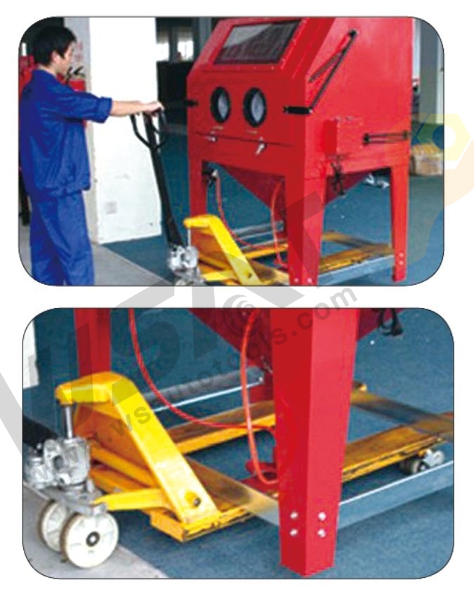 990L Cabinet Sandblaster Industrial-quality Pistol-grip Blassting Gun-foot-pedal Operated