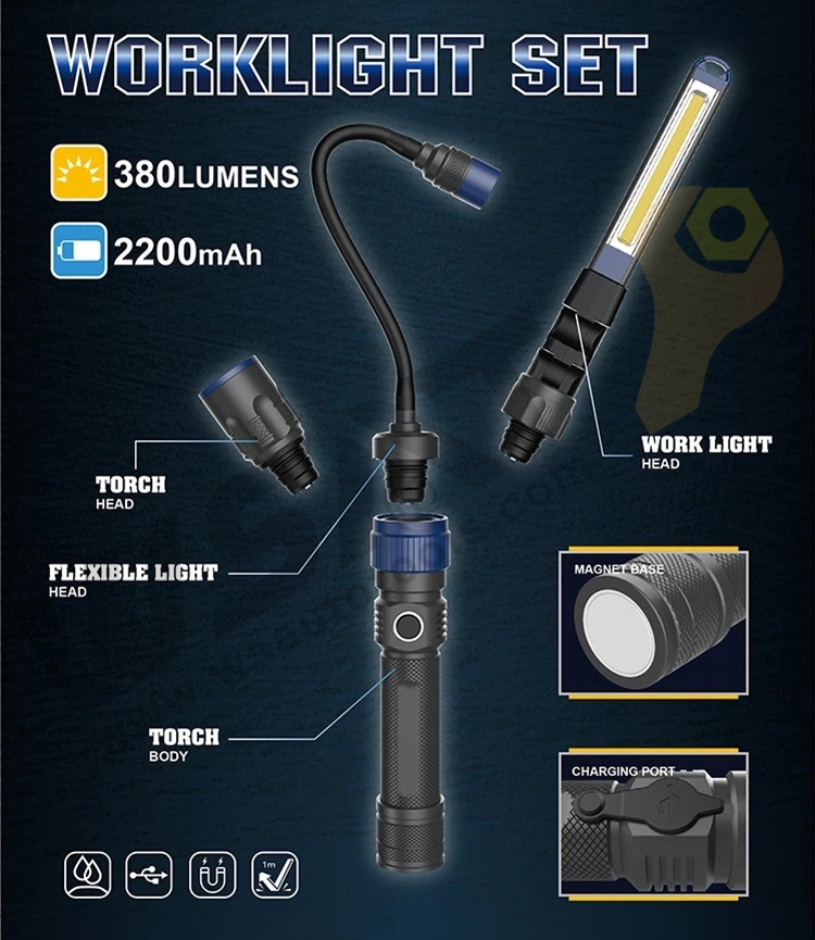 Multifunctional 3-in-1 Flexible Work Light