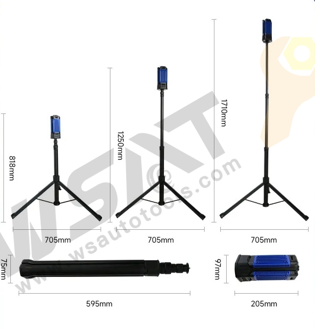 Portable 3-head LED Inspection Work lamp Rechargeable 7000lumen magnetic Tripod LED Work Light with Collapsible stand