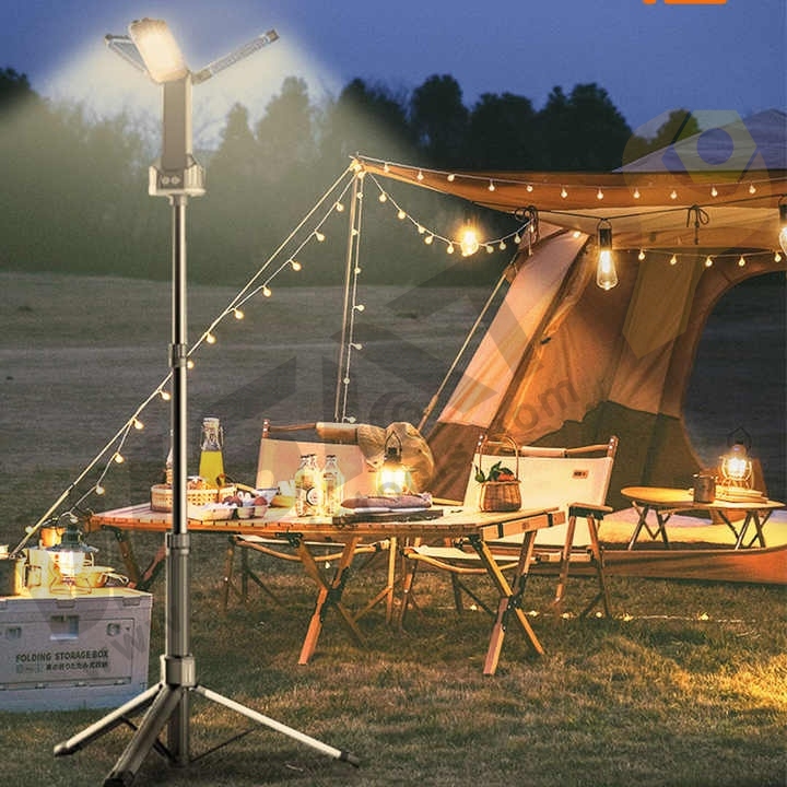 Portable 3-head LED Inspection Work lamp Rechargeable 7000lumen magnetic Tripod LED Work Light with Collapsible stand