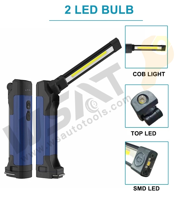 Rechargeable and adjustable outdoor camping portable LED floodlight USB flashlight magnetic led work light