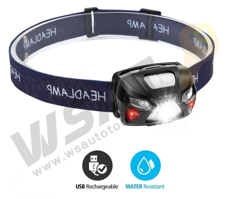 Rechargeable Headlamp Body Motion Sensor Head Lamp Head Flashlight Camping Light With Built-in Battery