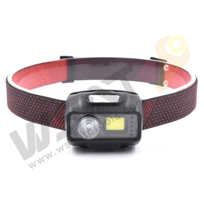 Rechargeable COB LED Motion Sensor Headlamp With Red Warning Light