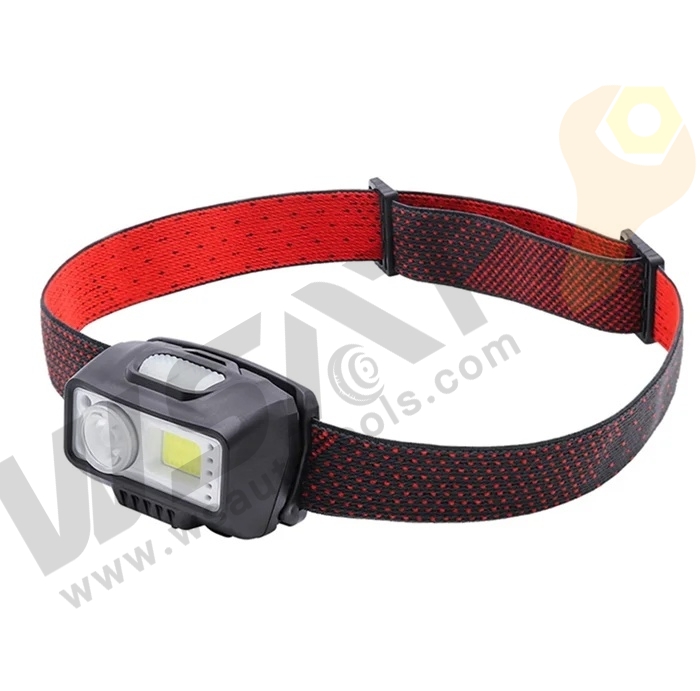 Rechargeable COB LED Motion Sensor Headlamp With Red Warning Light