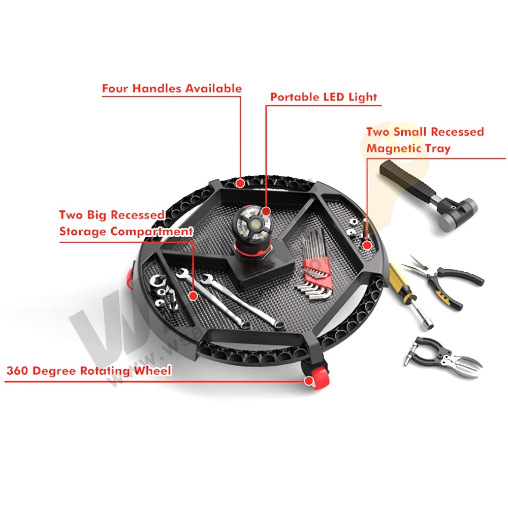 30lbs Automotive Rolling Tool Creeper with Lamp