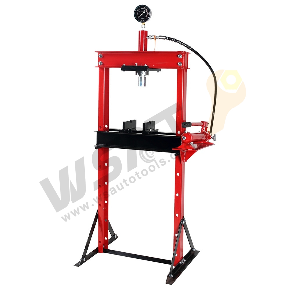 Hydraulic Shop Press with Manual Pump and Gauge