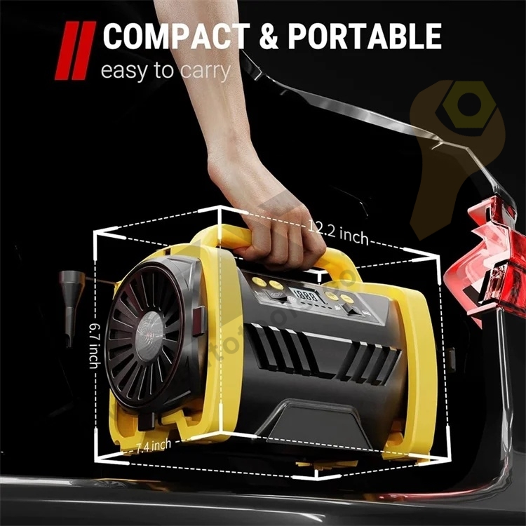 AC/DC 12V Portable Car Tire Inflator Air Compressor