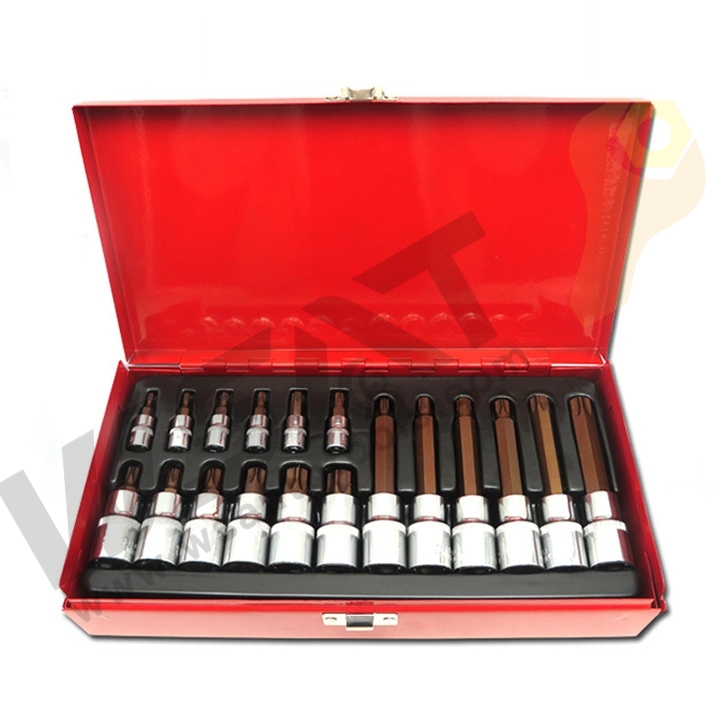 18pcs Torx Bit Set 1/4"&1/2"Dr