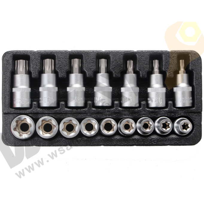 16pcs Torx Bit Set 1/2"Dr