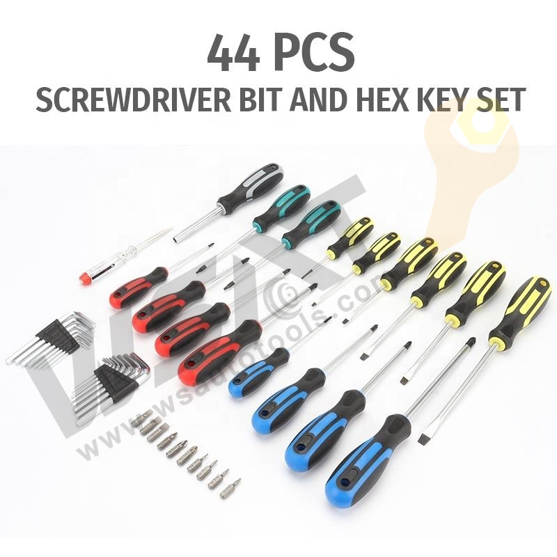 44PC Go Through Screwdriver &Bits &Hex keys Set