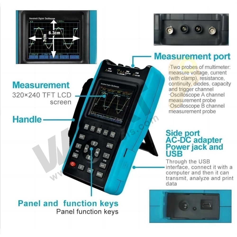 2 in 1 Handheld Digital Storage Oscilloscope