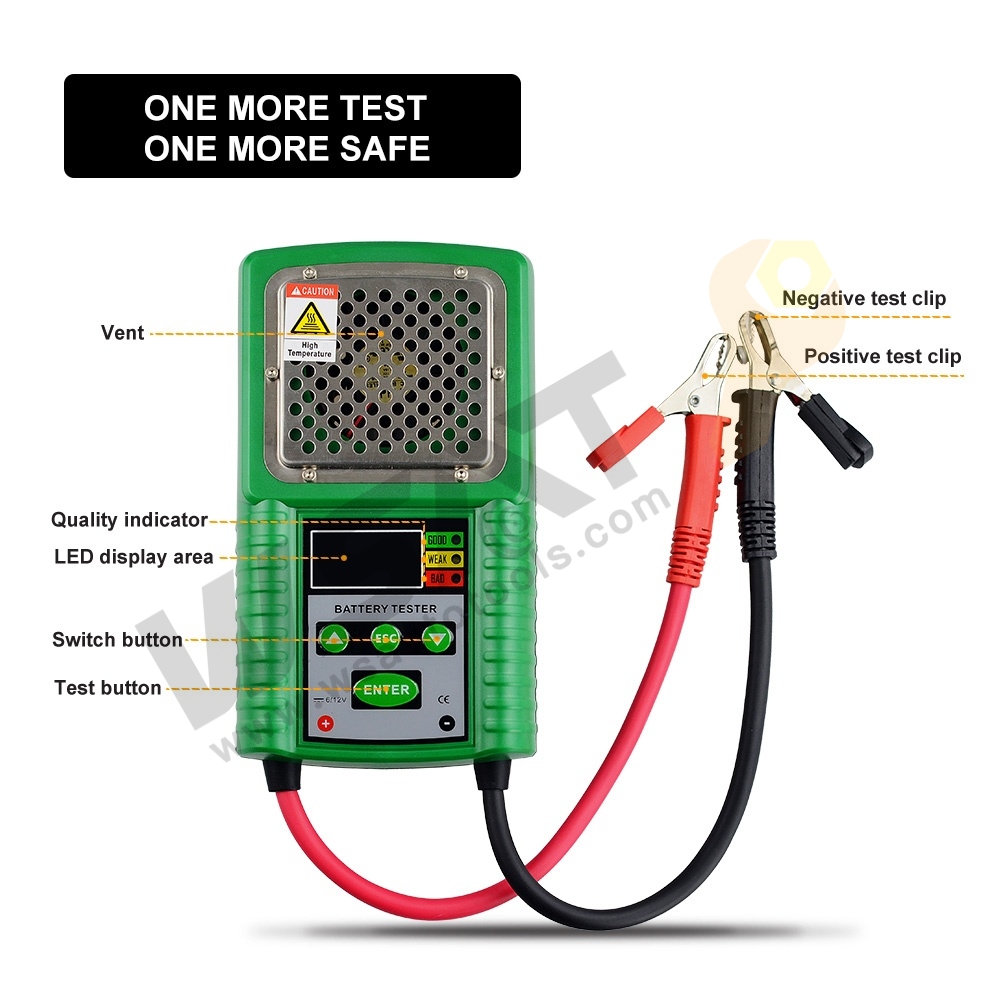 6V/12V Automotive Battery Tester for Lead Acid and Li-ion Battery