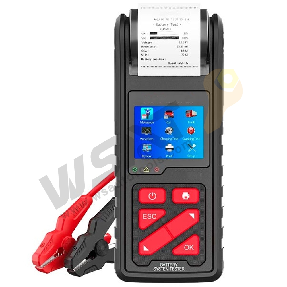 6V/​12V/24V Automotive Battery Tester with Built-in Printer