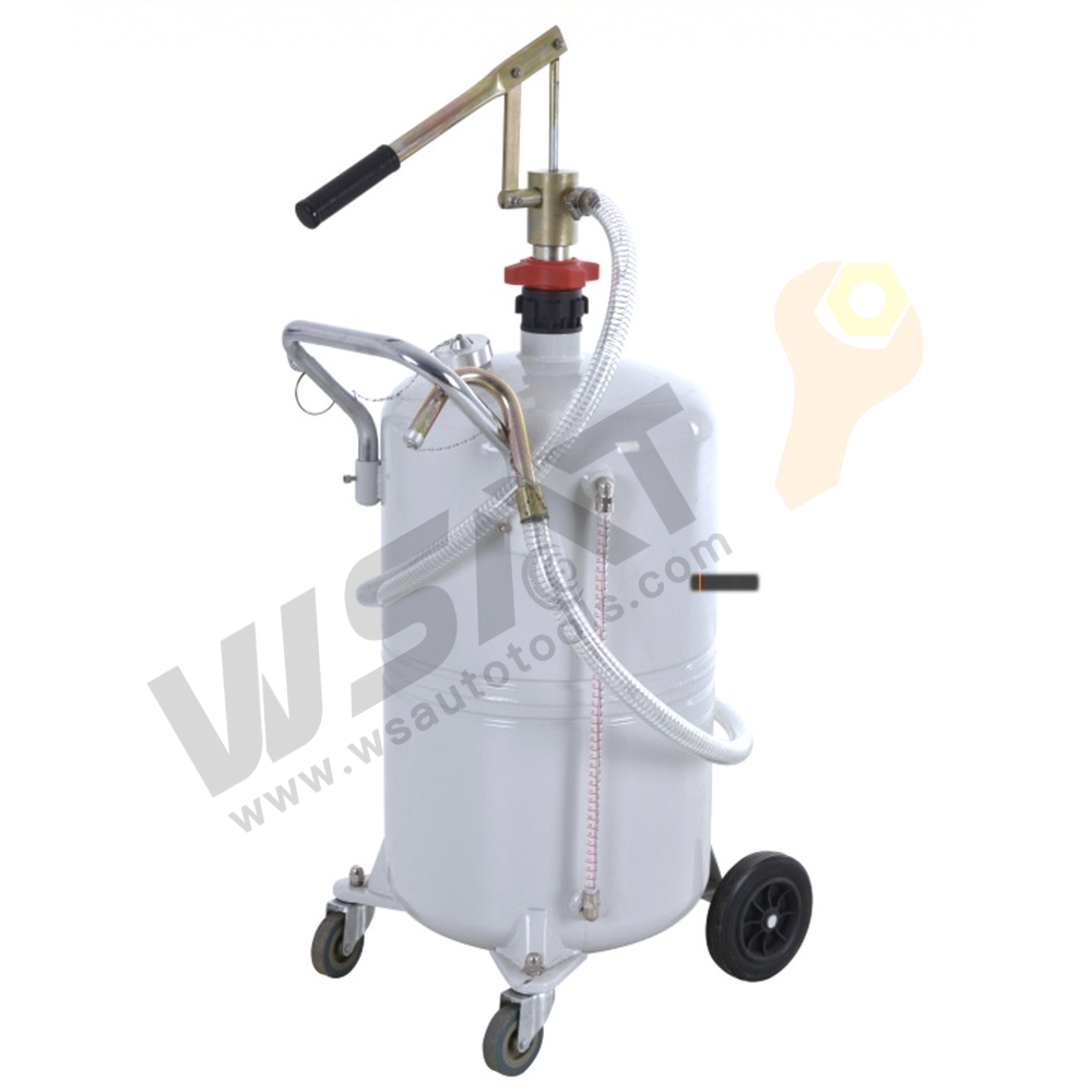 Manual oil dispensers with double-acting pump