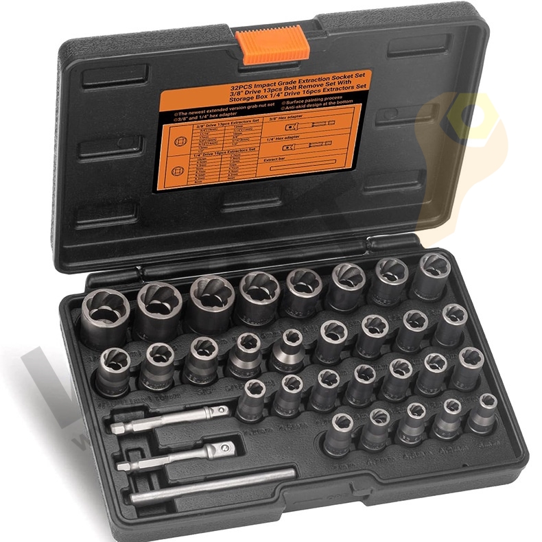 32PCS Impact Grade Extraction Socket Set