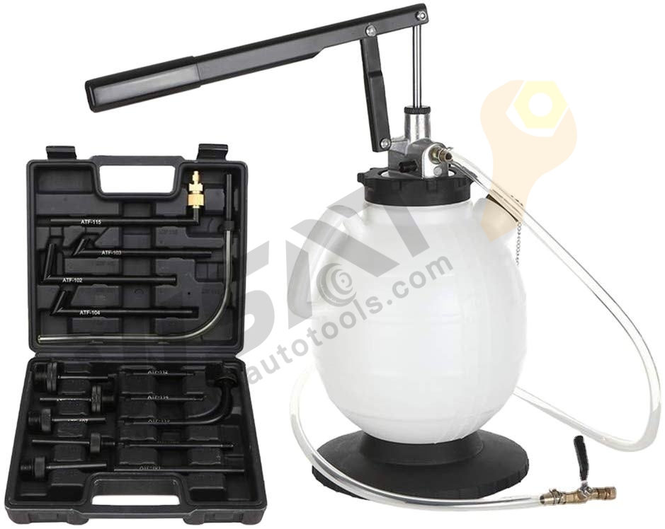 7.5L Pneumatic Transmission Oil Filler Tool Fluid Extractor Dispenser Refill Pump Tool Kit With 15pcs ATF Adaptor