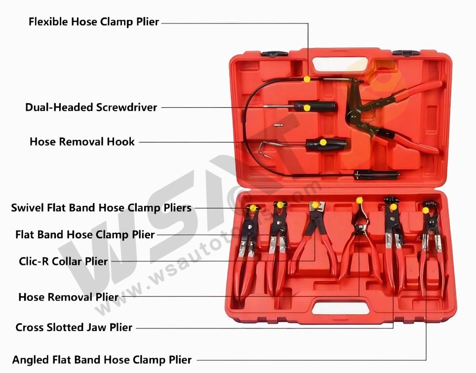 9PC Auto Hose Clamp Ring Plier Set