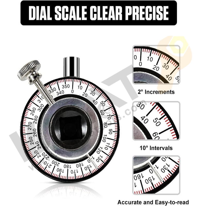 1/2" Sq Drive Angular Torque Gauge with Flexible Clip Arm