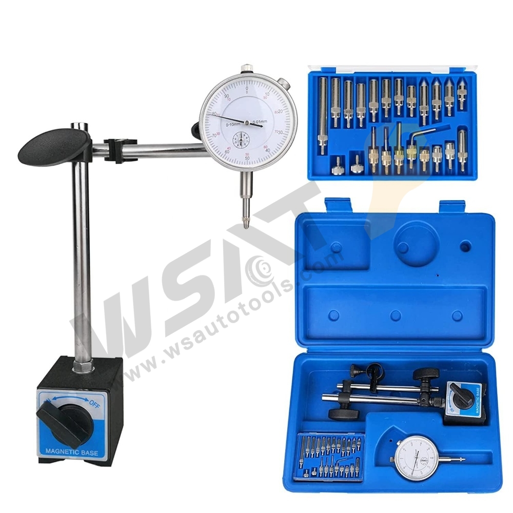 1" Dial Indicator and Magnetic Base Stand Tool Mic Indicator Gauge Set