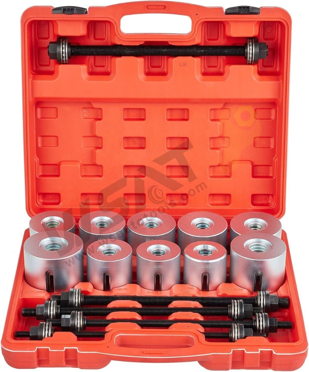 27 PCS Automotive Universal Press and Pull Sleeve Remove Install Tool Bushes Bearings Kit