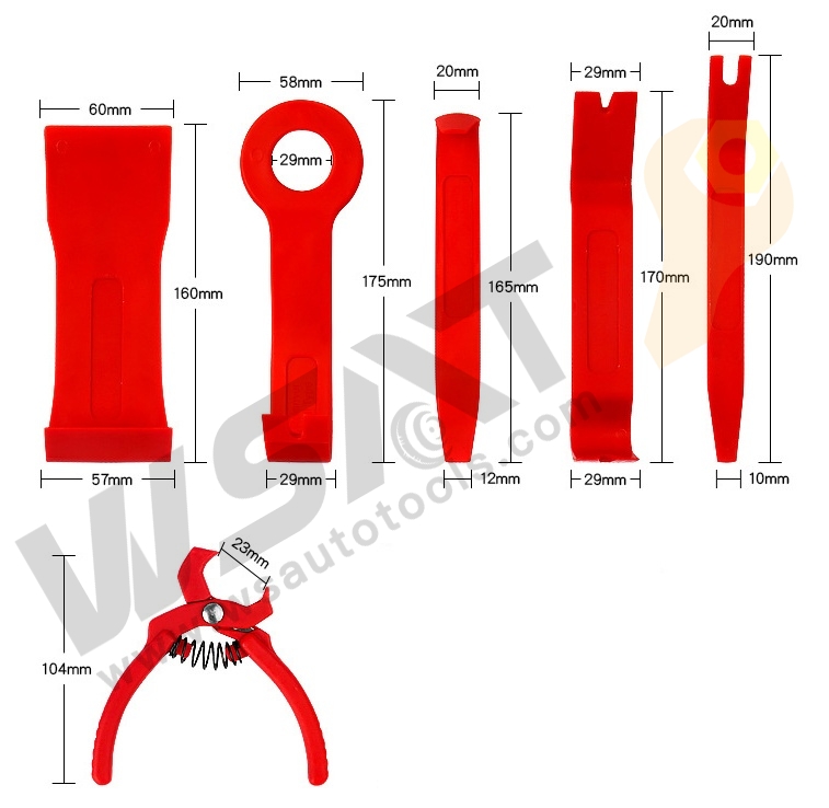 6PC Car Auto Door Window Trim Dash Emblem Upholstery Panel Removal Install Tool