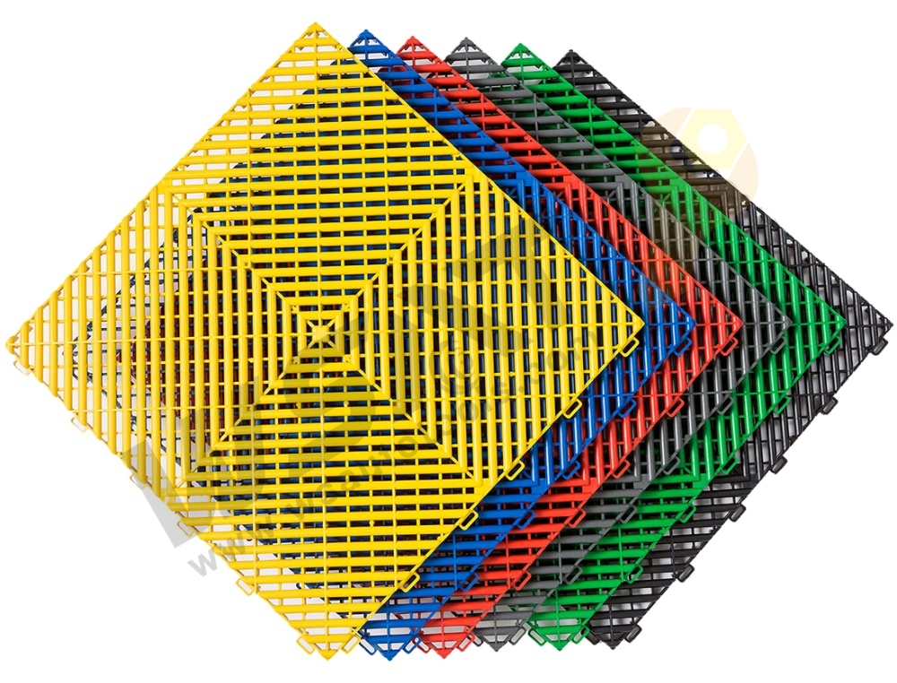 Multicolor Car Wash Splicing Grille Plastic PP Garage Floor For Car Wash Equipment