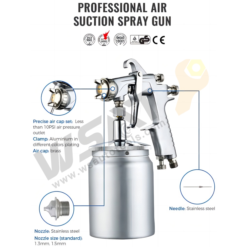 1.3mm 650ML Nozzle Car Finishing Paint LVMP Air Spray Gun