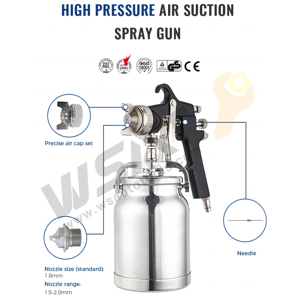 1.8mm 1000ML High Quality High Pressure Pneumatic Air Painting Spray Gun