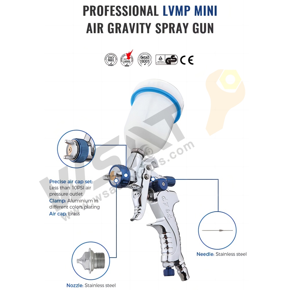 1.0/0.8mm 100ML High Efficiency Touch-up Pneumatic Air LVMP Mini Spray Gun