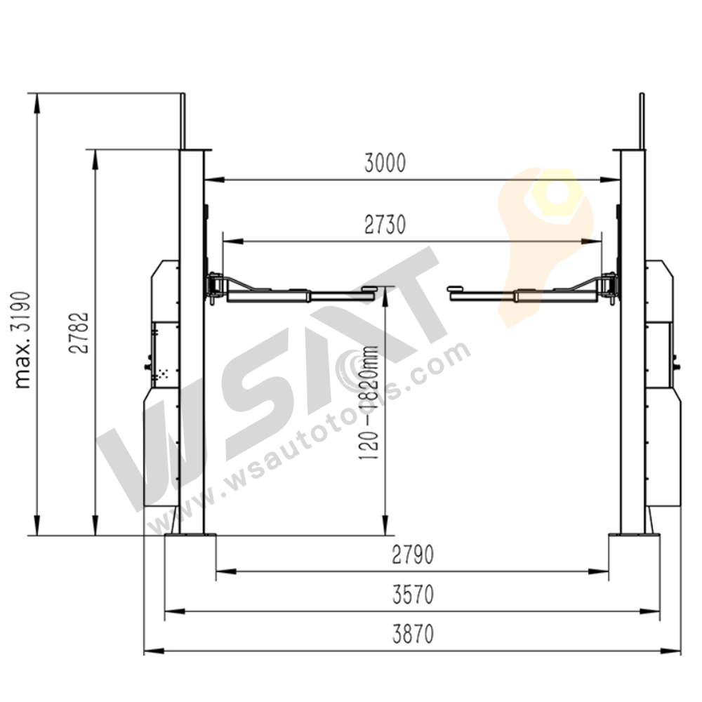 5 Ton Baseless Type Two Post Lift