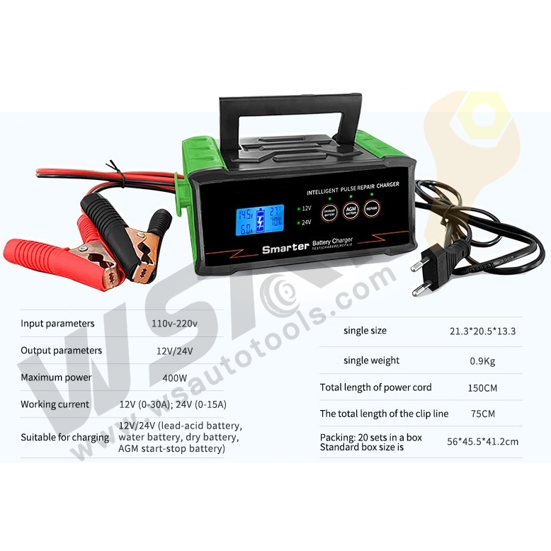 12V/24V 400W High Power Battery Charger Intelligent Repair