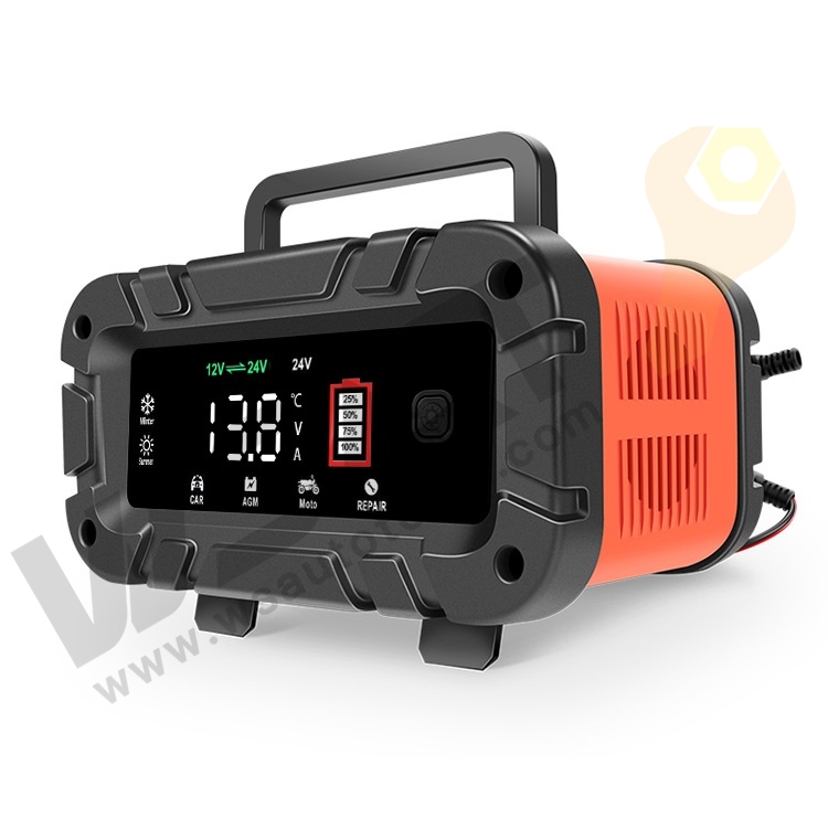 12V/24V Automatic Battery Charger with Large Screen