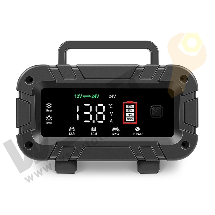 12V/24V Automatic Battery Charger with Large Screen
