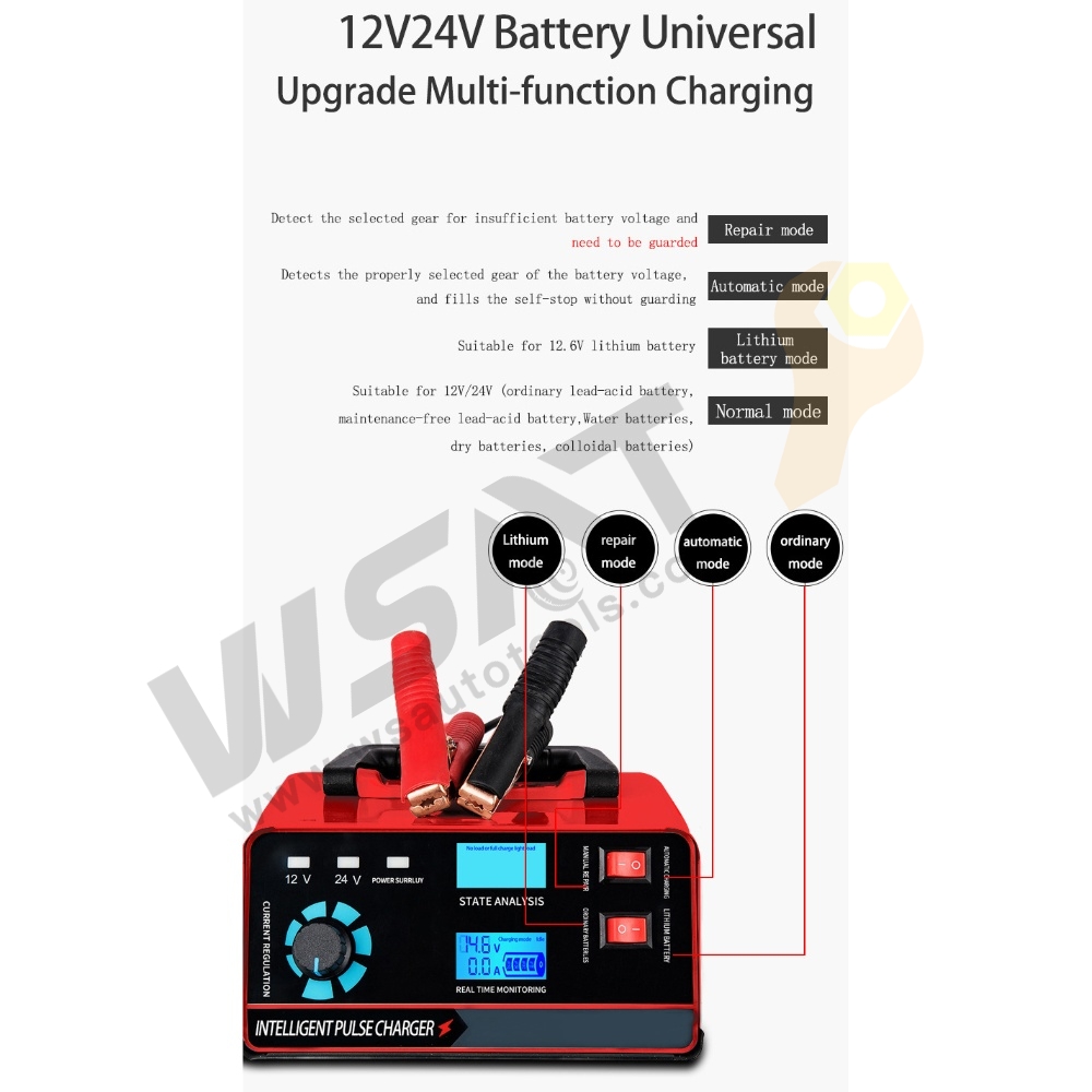 12V/24V Smart Battery Charger Ordinary/ Lithium Battery
