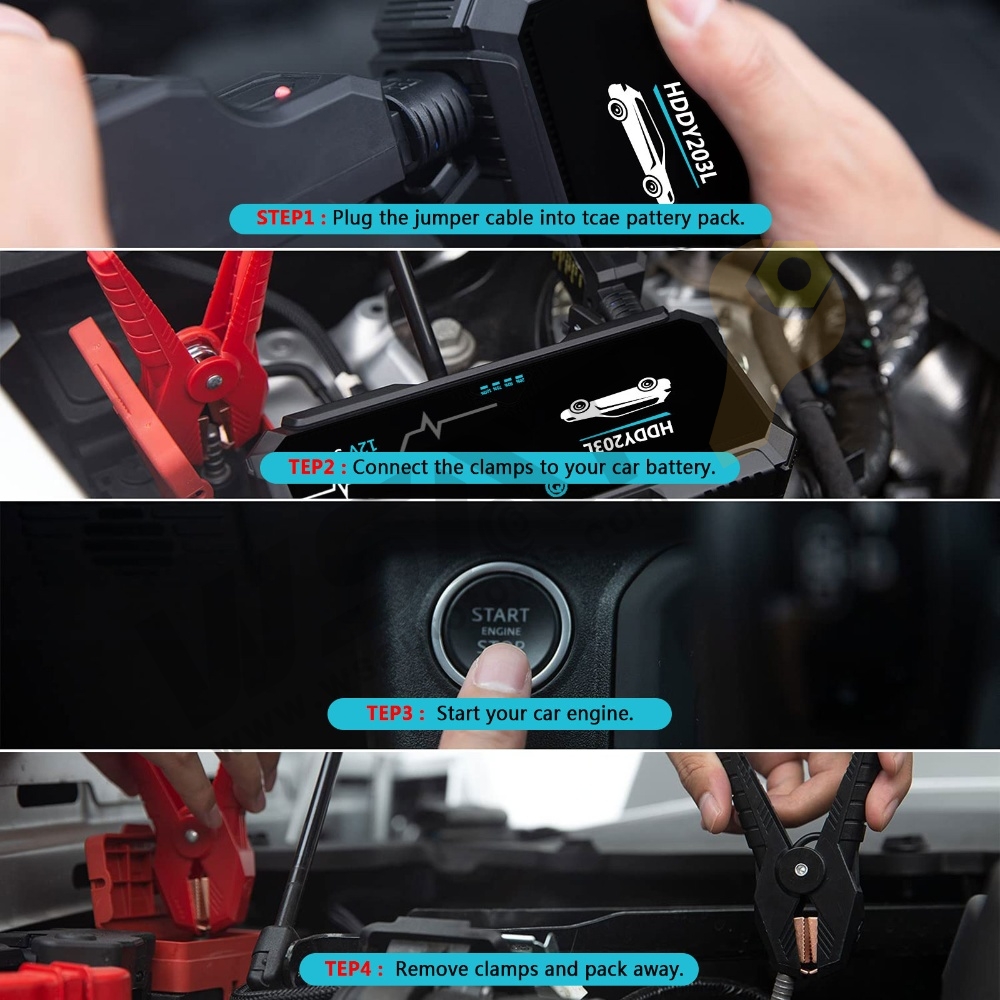 12V 4000A Ultra Jump Starter (24000mAh) with Charger and Emergency LED Light