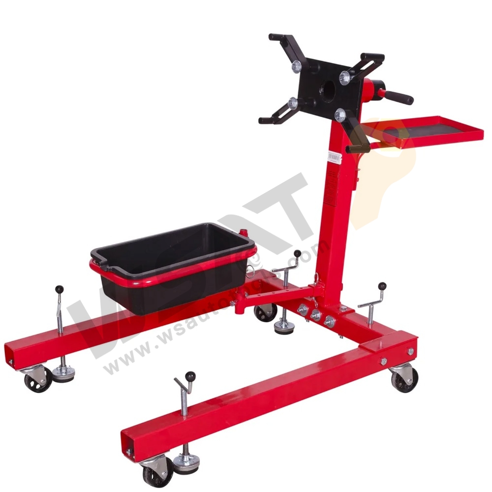 Rotating Engine Stand with Oil Pan & Tool Shelf