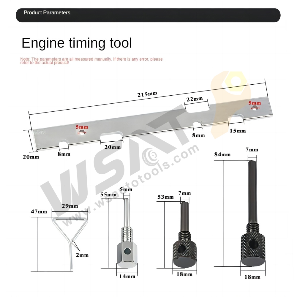 5pcs Petrol Engine Timing Tool Set for Ford,Mazda,Volvo1.25 to 2.3