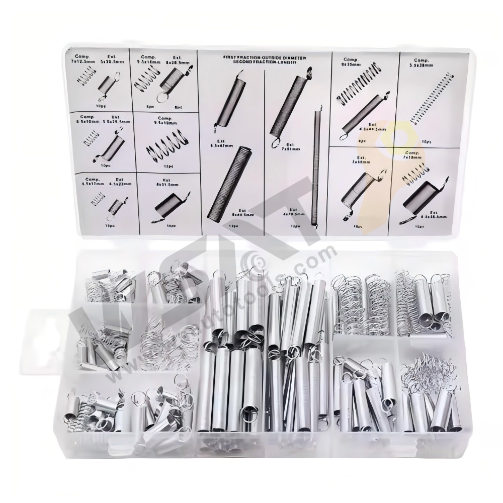200PC Spring Assortment Set Zinc Plated Extension and Compression Industry Spring Assortment