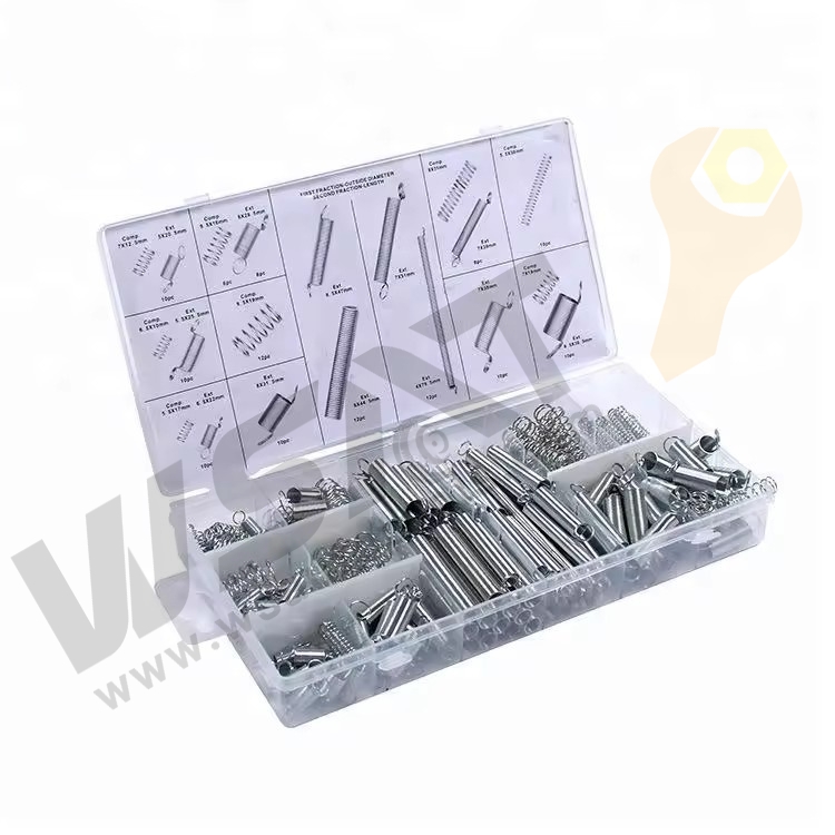 200PC Spring Assortment Set Zinc Plated Extension and Compression Industry Spring Assortment