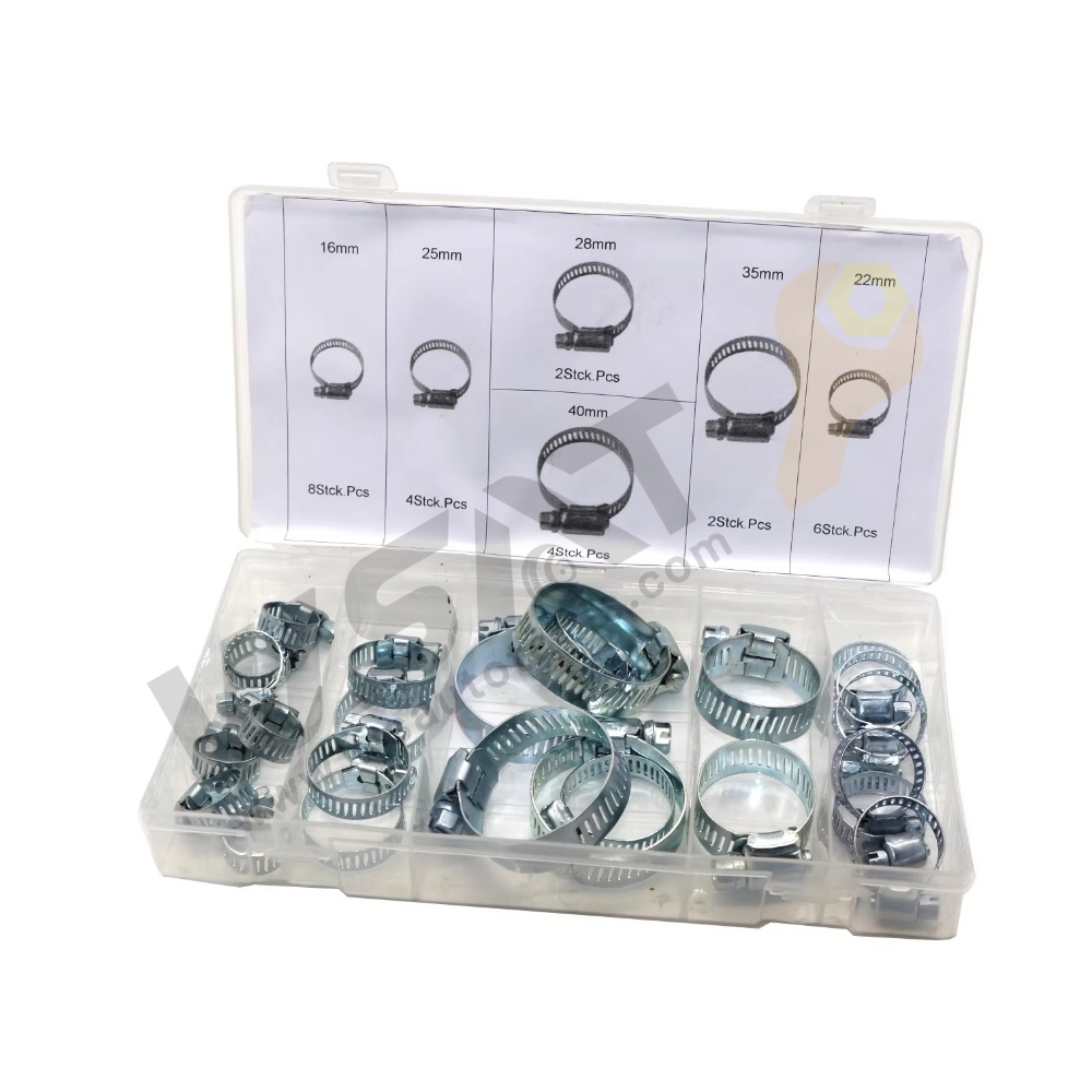 26PC 6 Sizes Assortment Metric American Type Hose Clamp