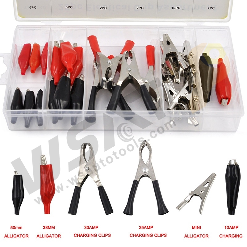 28PC Electrical Alligator Assortment Clips Insulated Crocodile Plastic Badge Reel Alligator Hair Clips Battery Cable