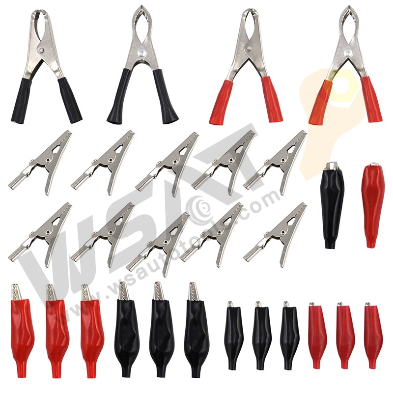 28PC Electrical Alligator Assortment Clips Insulated Crocodile Plastic Badge Reel Alligator Hair Clips Battery Cable