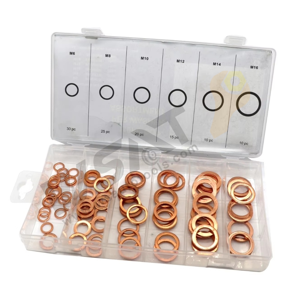 110PC/150PC/400PC/568PC Multi Size Metric Copper Washer Assortment