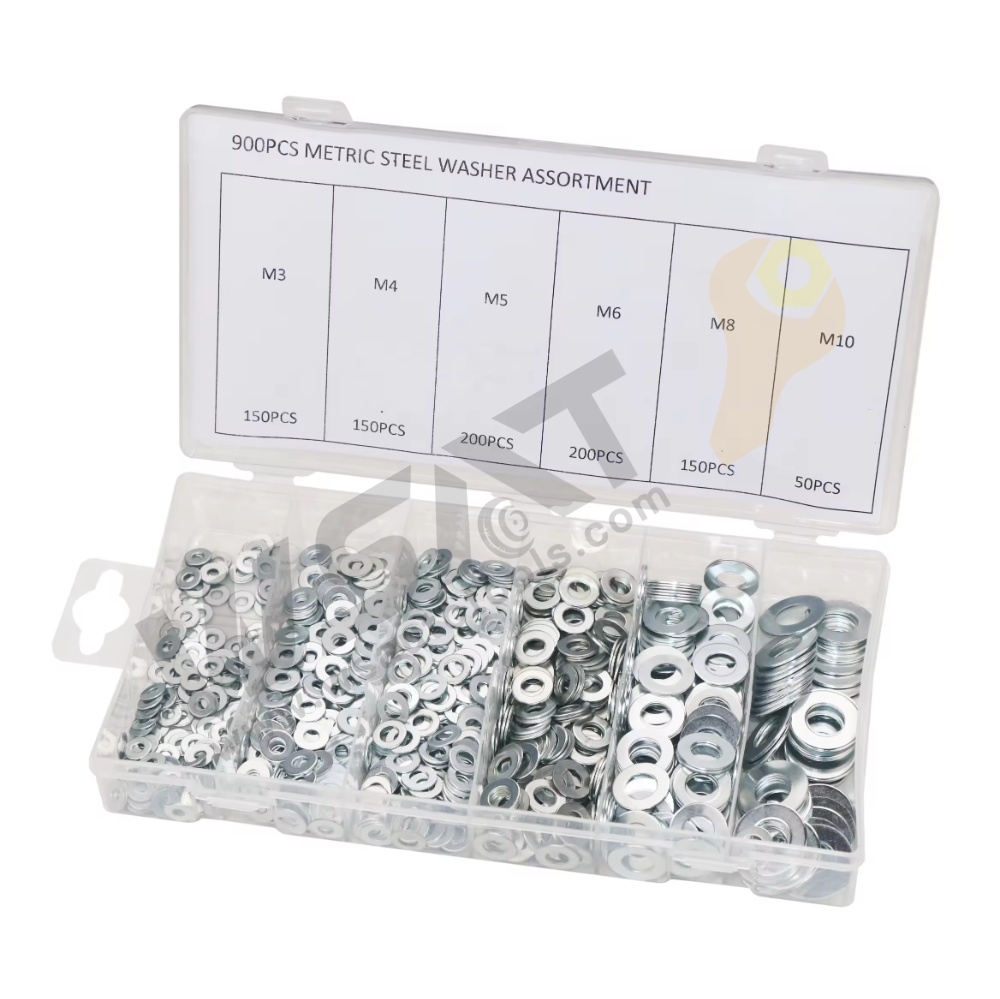 900PC Metric Steel Washer Assortment